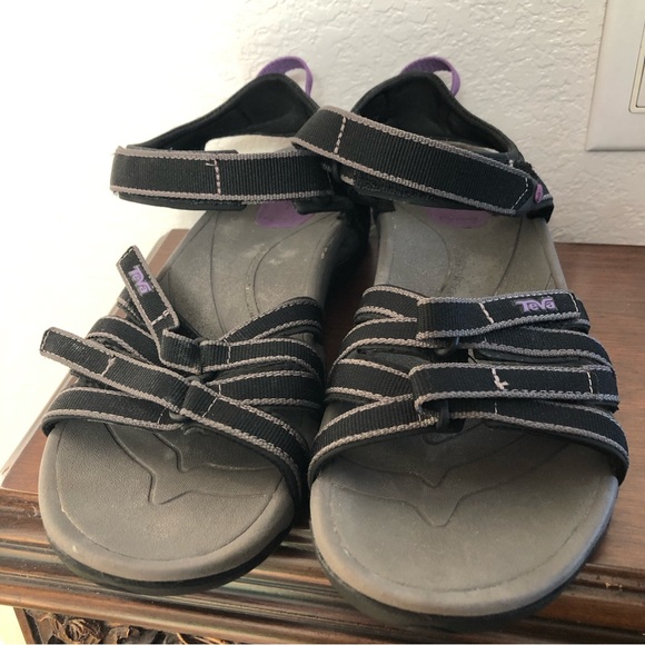 Teva black and purple adjustable strap sandal 9 - Picture 2 of 7